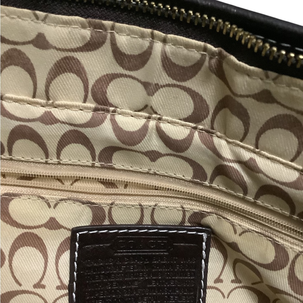 Coach Brown and Cream Signature Canvas Tote - Picture 5 of 5